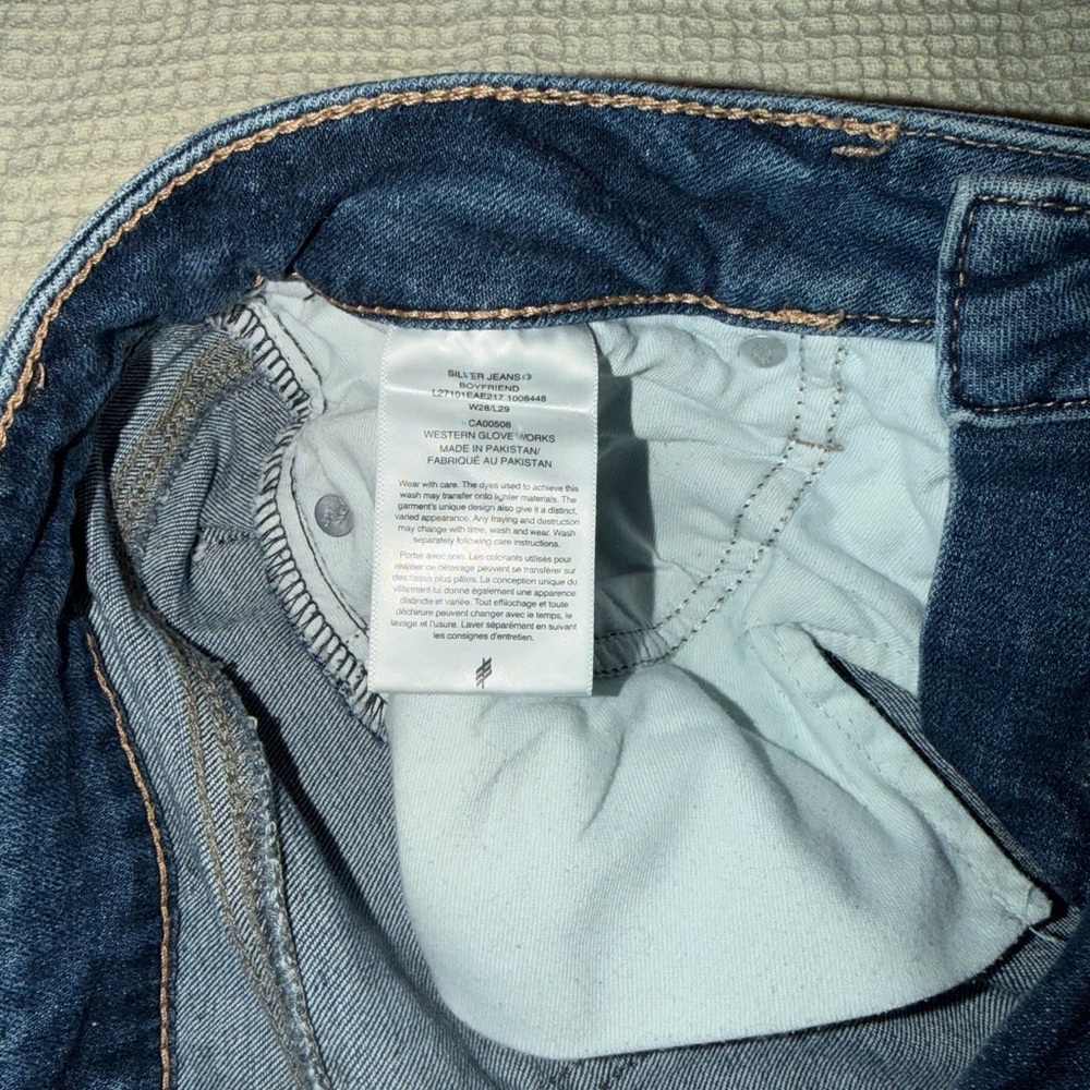 Silver Jeans Co Straight Leg Dark Wash Jeans Womens 28x29 Mid Rise Denim - Picture 3 of 4